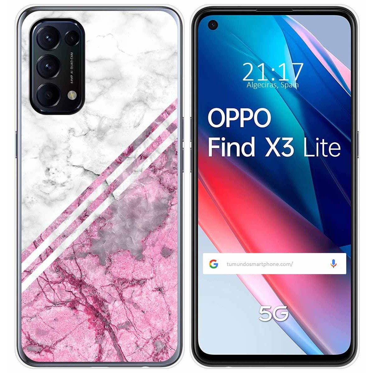 Tumundosmartphone Funda Gel Tpu para Oppo Find X3 Lite 5G diseño Mármol 03 Dibujos