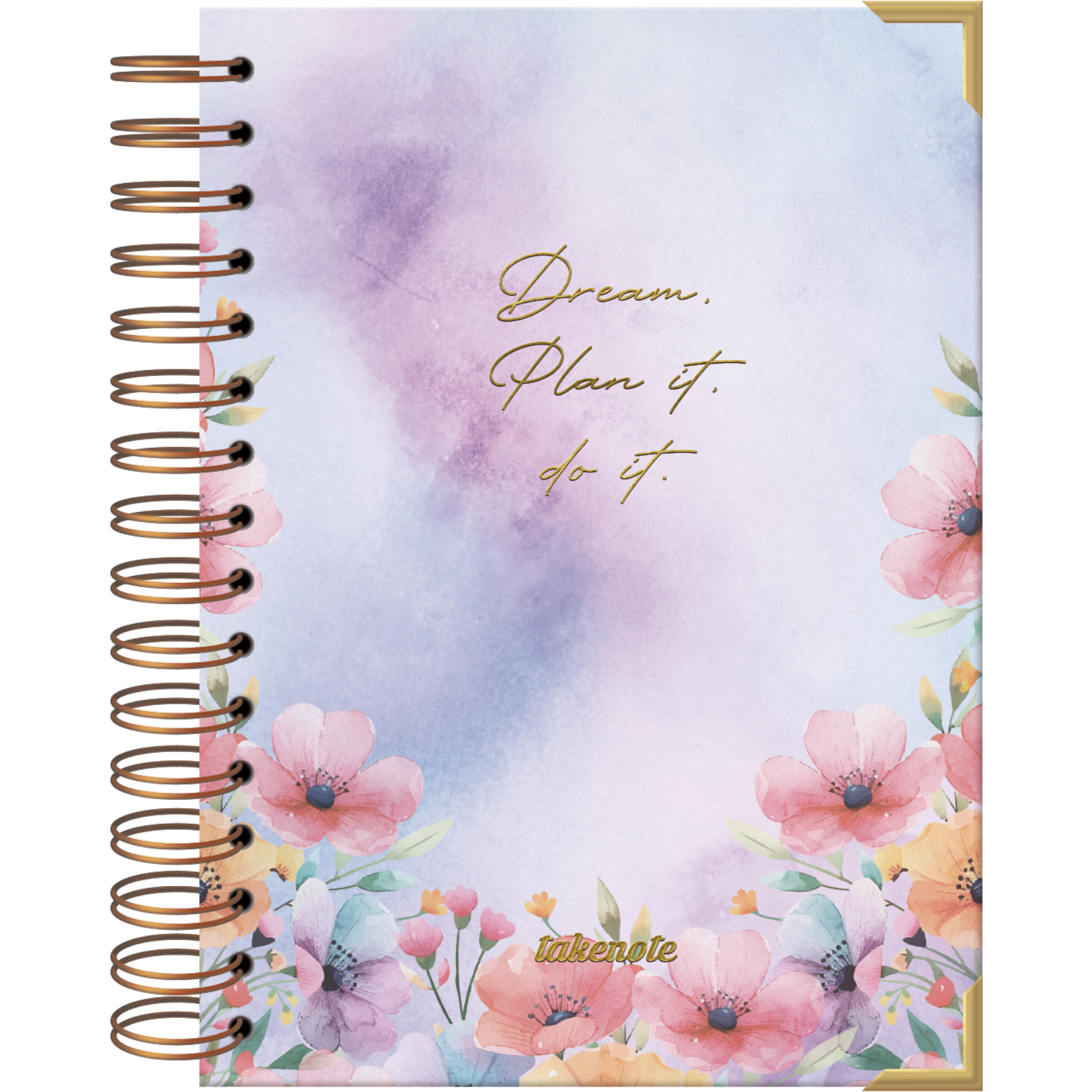 Takenote Bullet Journal A5 - Cuaderno Punteado para Organización y Notas, Tamaño 15,5 x 21,5 cm, Cierre de Anillas Dobles (Wire’o), 192 Páginas, Papel Grueso de 100 gr/m²