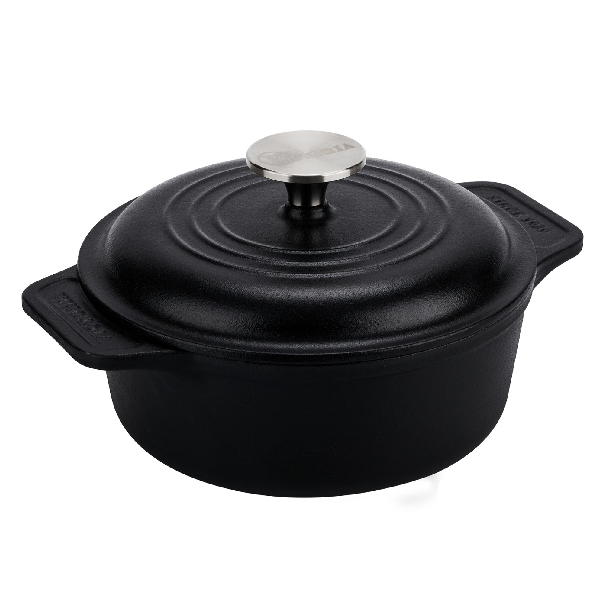 Horno Holandés Inducción Hierro Fundido Curado, Cocotte Curada para Crear Antiadherente Libre de Tóxicos sin PTFE, Apta para Barbacoa, Horno, Vitrocerámica, Gas, Victoria