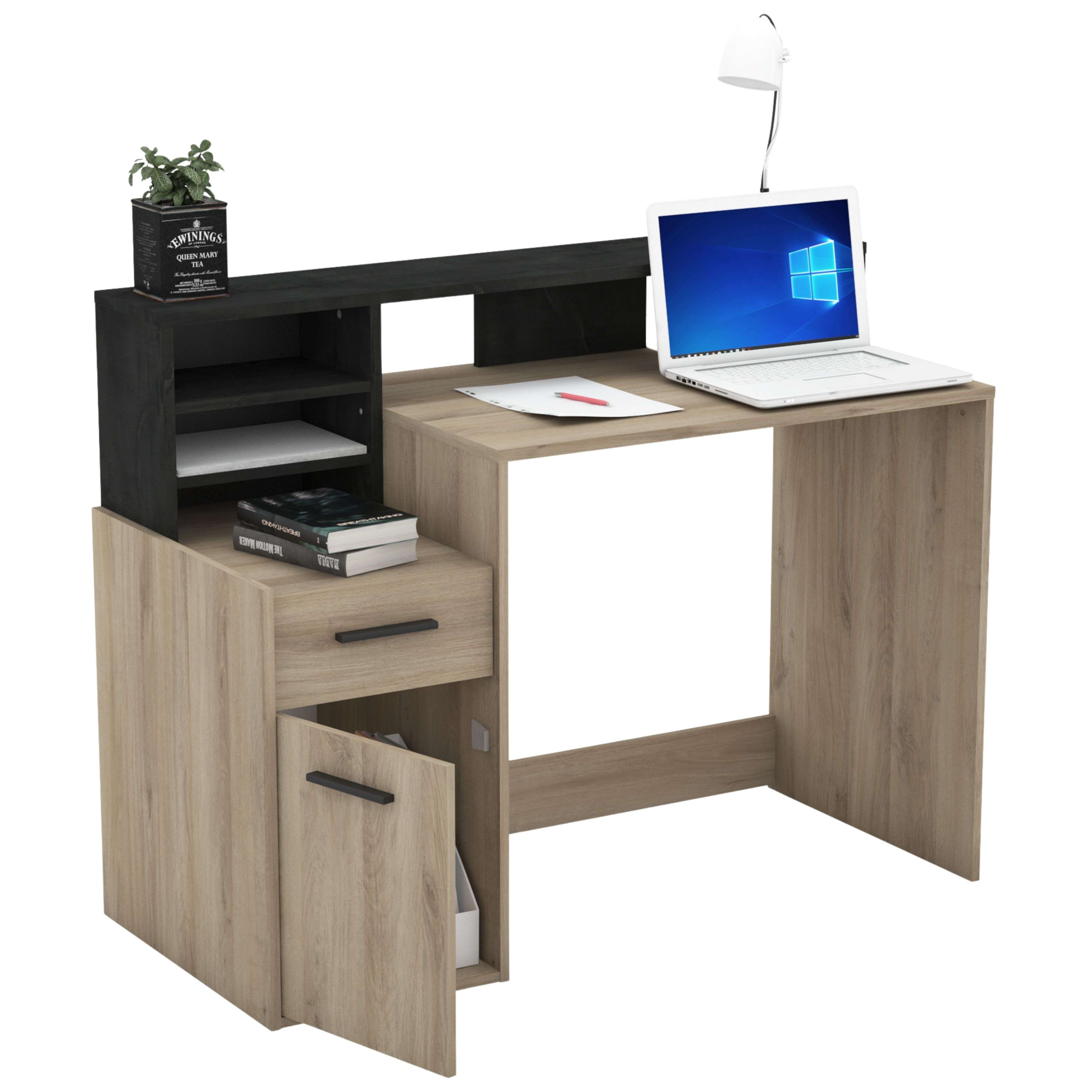 Miroytengo Mesa Escritorio Ordenador Color Roble 126 cm