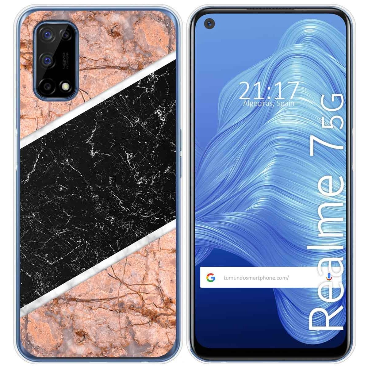 Tumundosmartphone Funda Gel Tpu para Realme 7 5G diseño Mármol 07 Dibujos