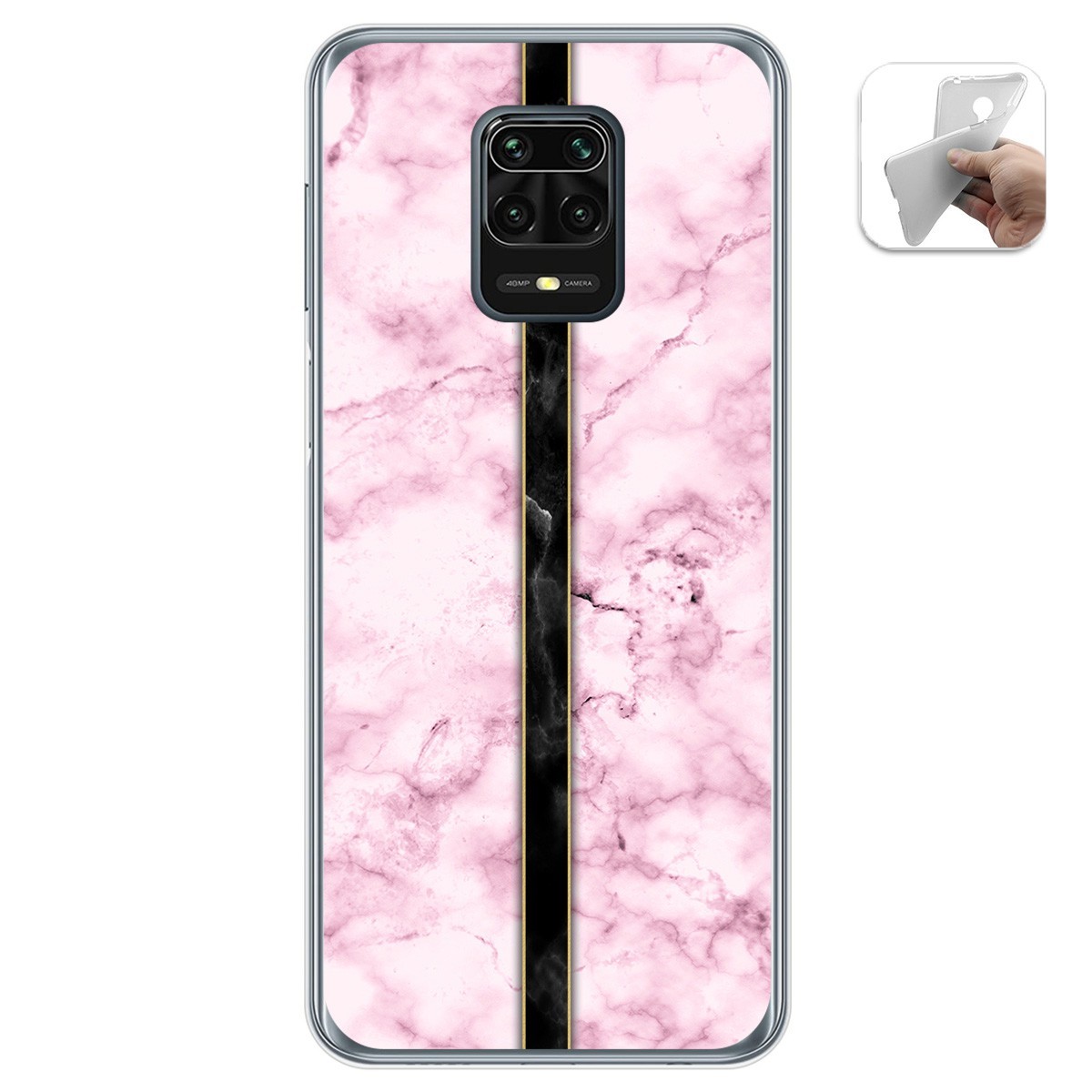 Tumundosmartphone Funda Gel Tpu para Xiaomi Redmi Note 9S / Note 9 Pro diseño Mármol 04 Dibujos