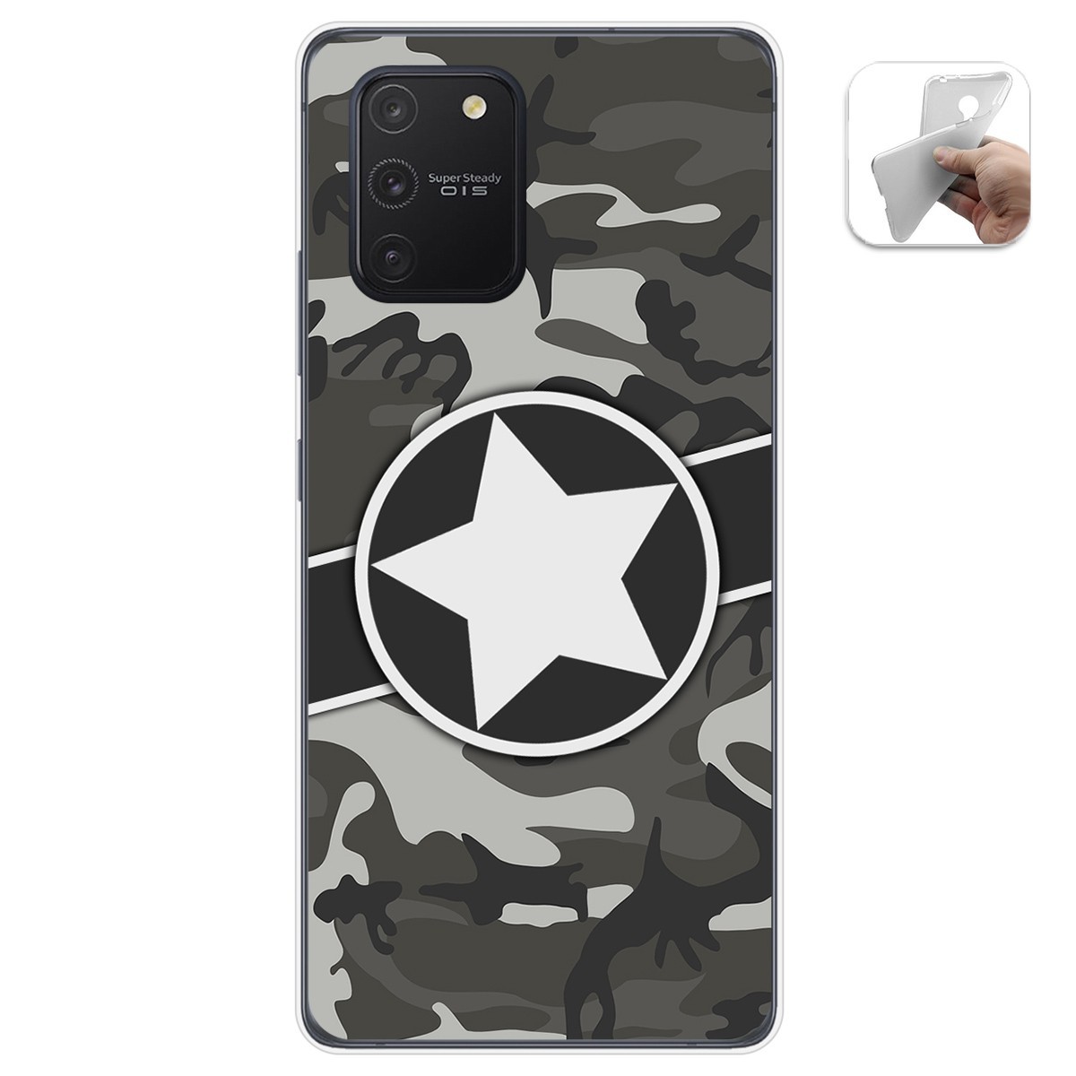 Tumundosmartphone Funda Gel Tpu para Samsung Galaxy S10 Lite diseño Camuflaje 02 Dibujos