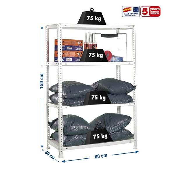 Estantería SIMONRACK Advantage Kit mini 4/300 1500 blanco