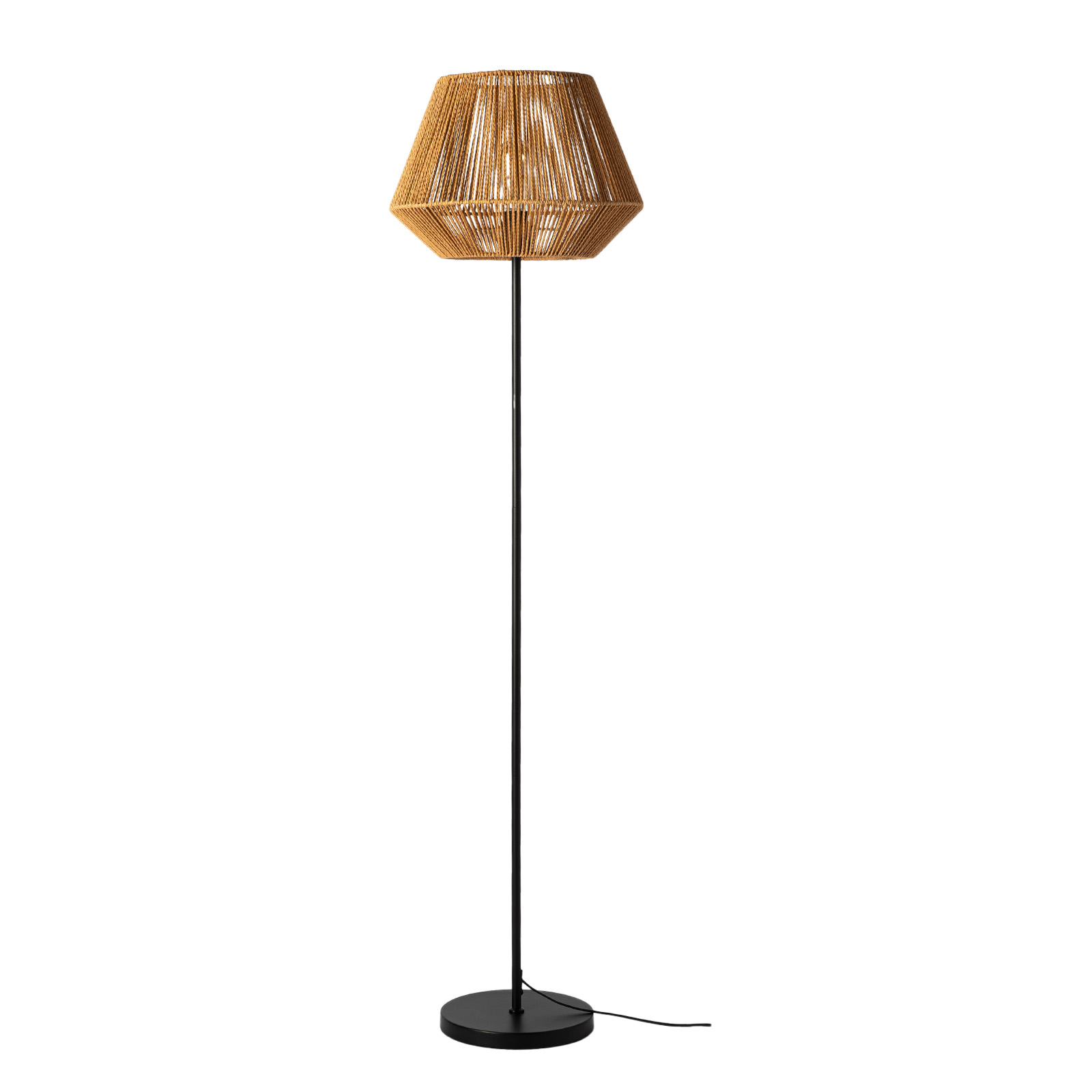 Alpinaluz Lámpara de Pie ARAYA con Pantalla de Papel Trenzado – Estilo Natural Boho, Casquillo E27