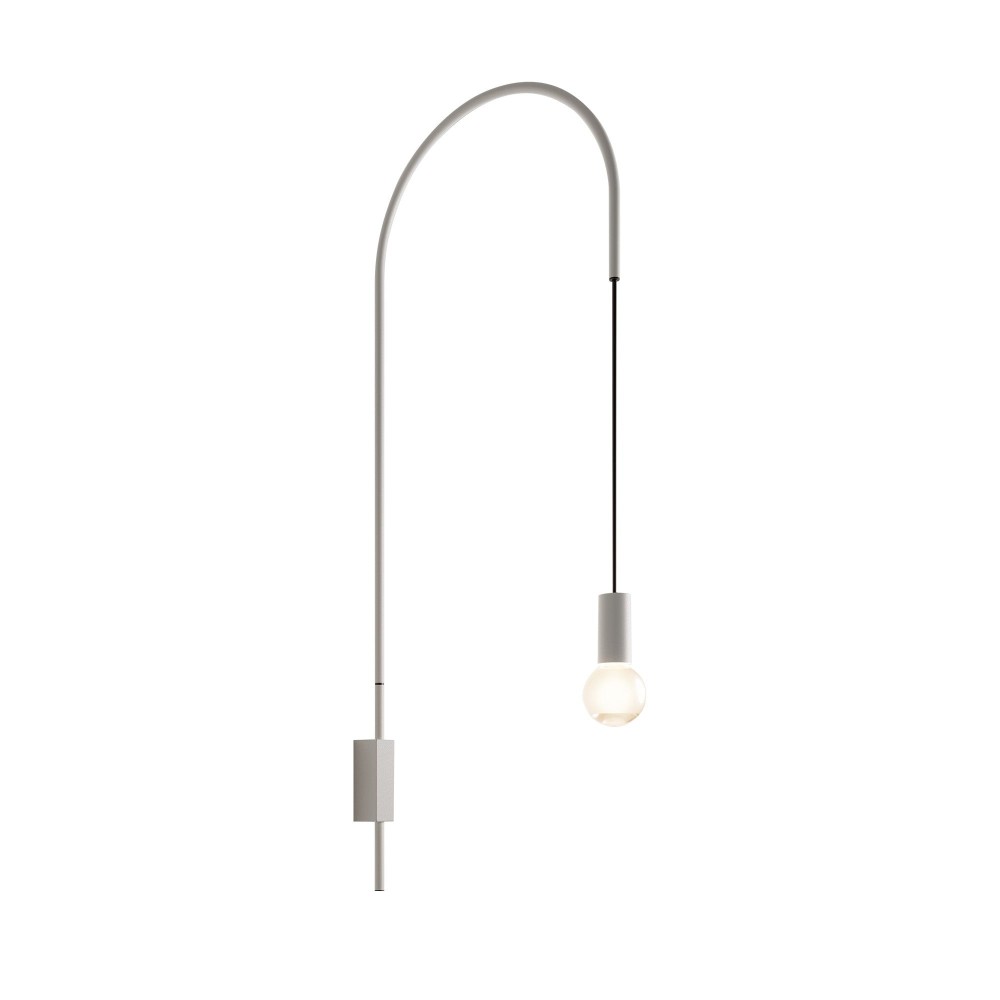 Zafferano - Lámpara de pared Filo, giratoria 200°, metal pintado, bombilla E27 máx. 60 W incluida, altura 110 cm - blanco
