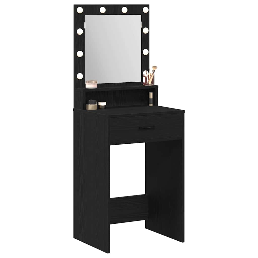 vidaXL Mesa Tocador Roble Negro 50 x 41 x 135 cm Madera de ingeniería