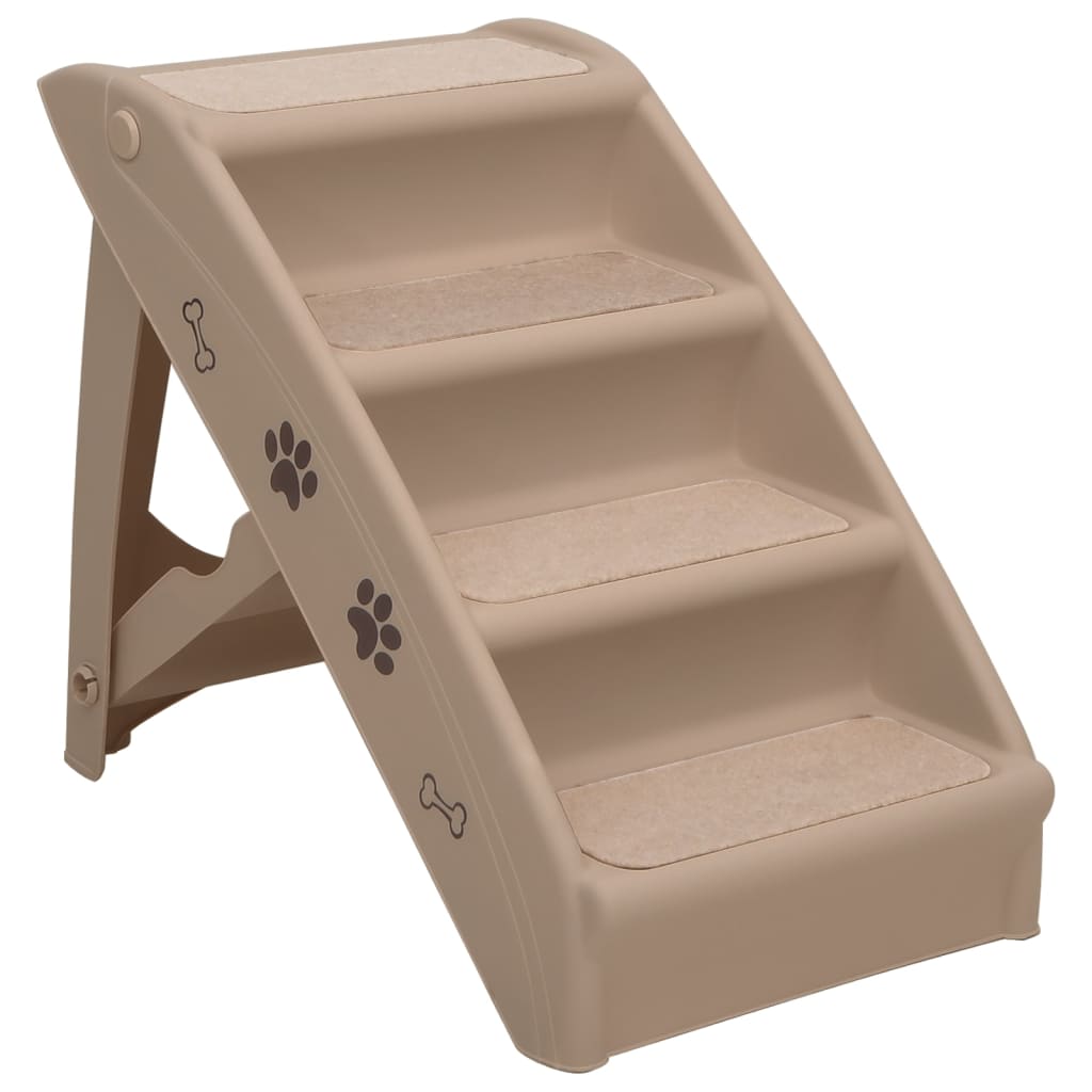 vidaXL Escalera para Perros Plegable de 4 Peldaños Mascotas Gatos Color Gris oscuro,  Crema,  Marrón y mas