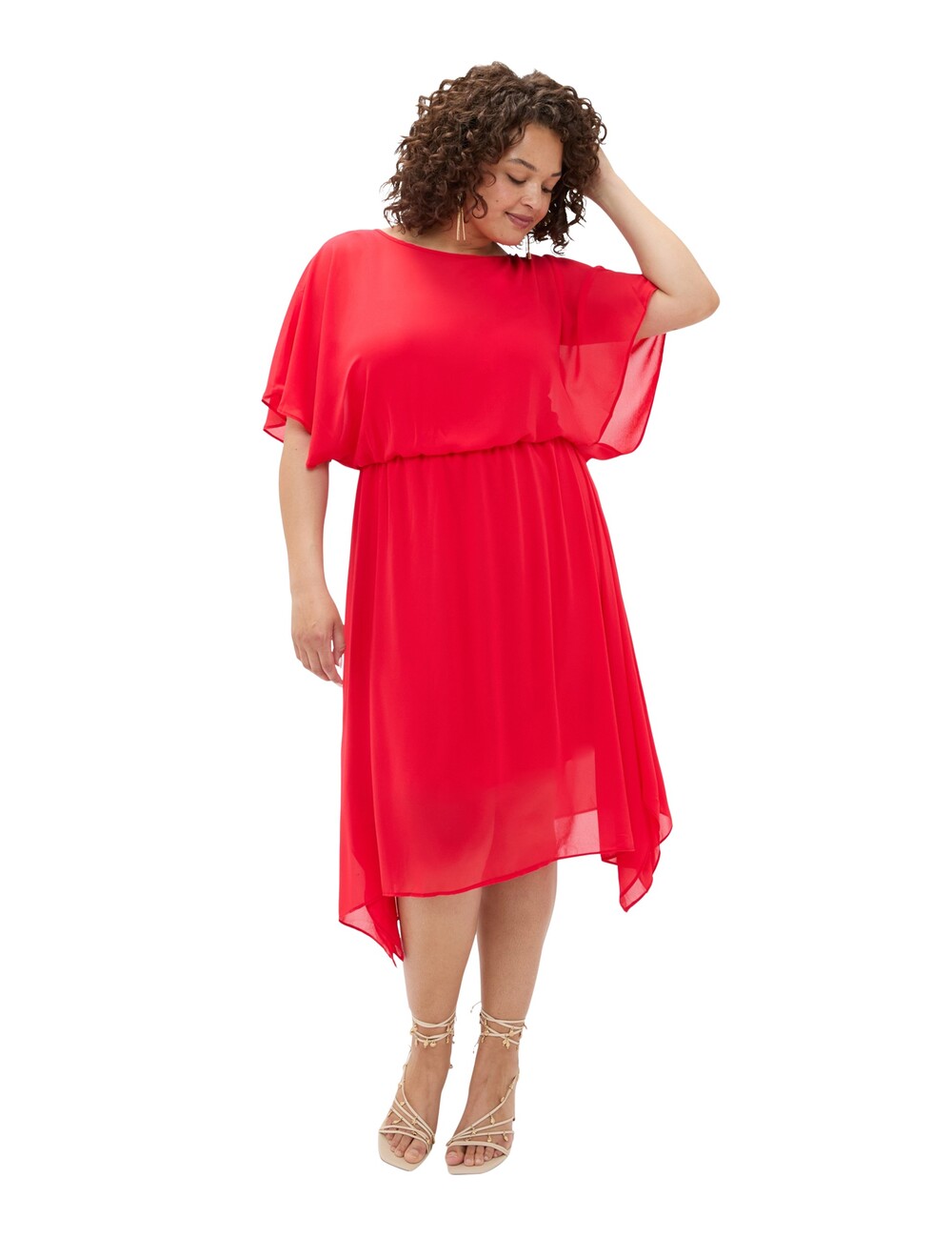 Fiorella Rubino - Vestido de georgette con dobladillo asimétrico