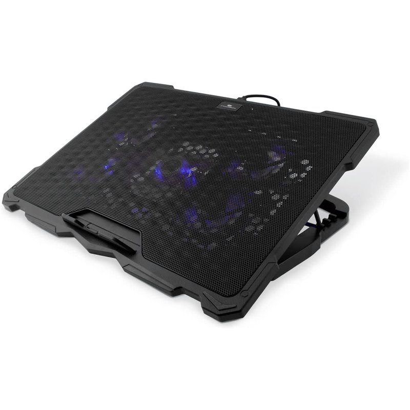 Soporte/Refrigerador Portatil 17.3'' Coolbox Ncp17-V5 Negro Led Azul