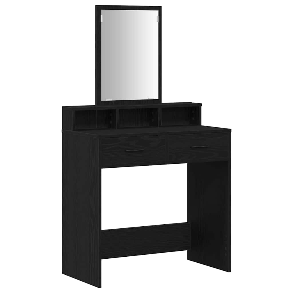 vidaXL Mesa Tocador Roble Negro 79 x 41 x 140 cm Madera de ingeniería
