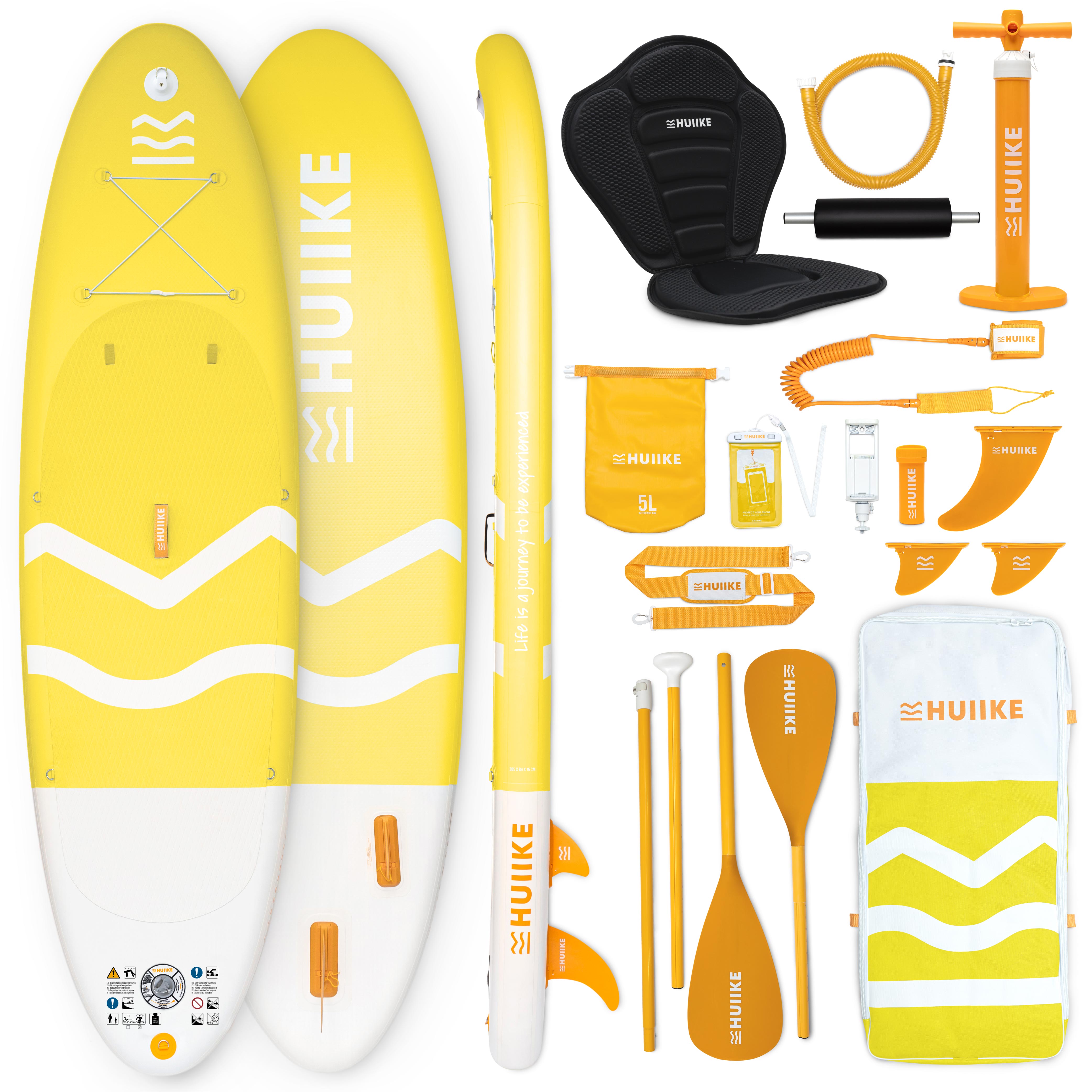 Tabla Paddle Surf Hinchable con Accesorios Premium - HUIIKE | Tabla Padel Surf Hinchable con Remo Doble Uso y Asiento Kayak | PadelSurf Stand Up Paddle con Gran Estabilidad y Resistencia | Paddle Board