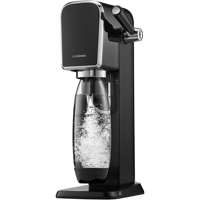 SodaStream Burbujeador de agua Art con cilindro de CO2 y 1 botella de plástico de 1 litro apta para lavavajillas, 44 cm de altur