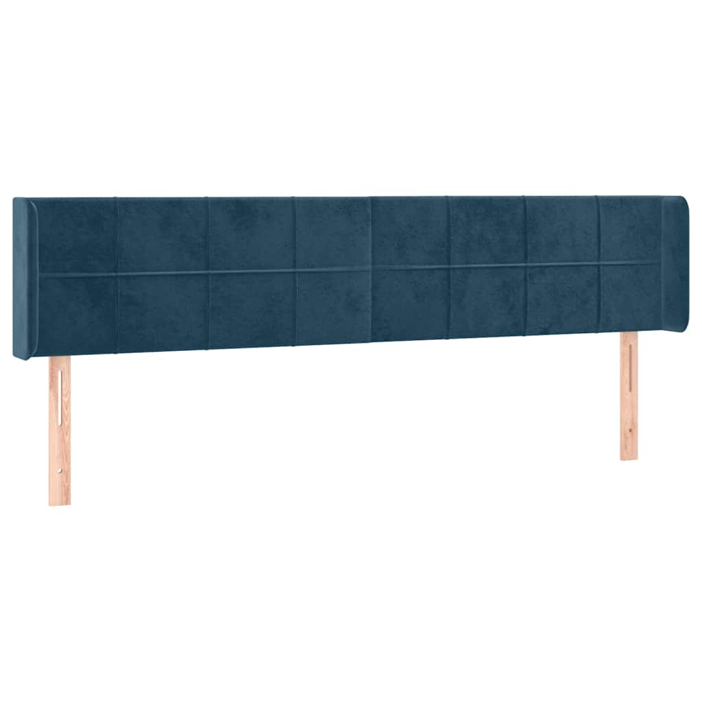 vidaXL Cabecero con LED de terciopelo azul oscuro 163x16x78/88 cm