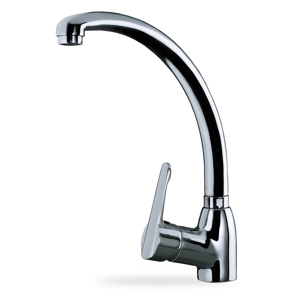 TEKA - Grifo de cocina monomando caño alto MN Cromo 8191462 para fregadero, altura máxima 24,8 cm, acabado cromado resistente a la corrosión y fácil limpieza, ideal para cocinas modernas y clásicas