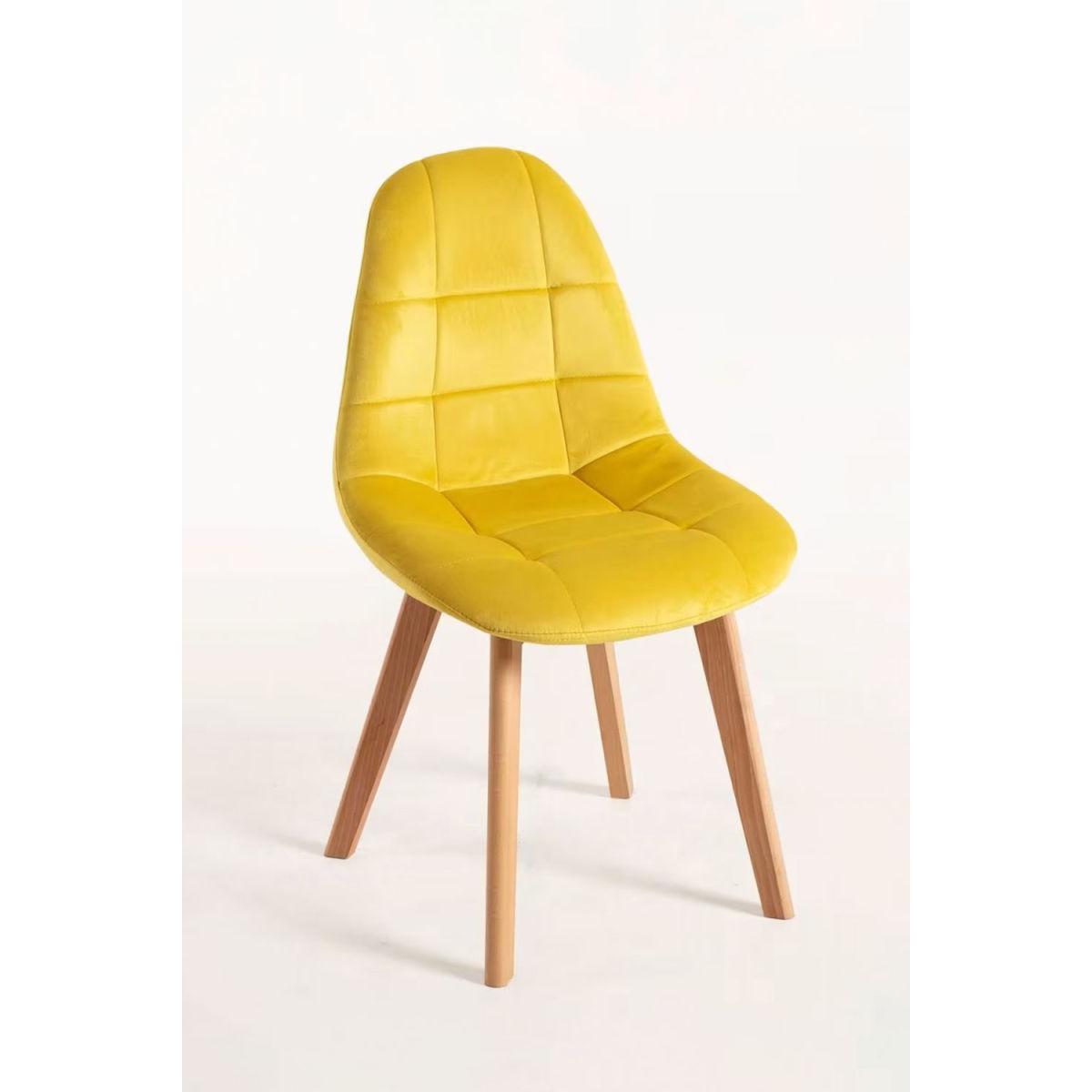 Regalos Miguel - Packs Sillas Comedor - Pack 6 Sillas Kelen Terciopelo - Amarillo