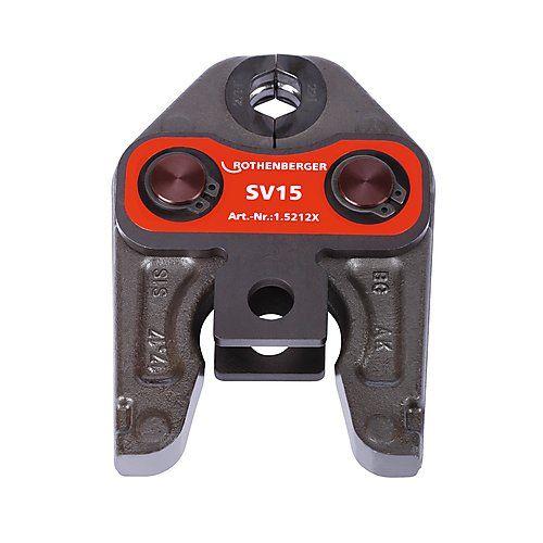 Mordaza Estándar SV15 Rothenberger 015212X – Mordaza de Prensado para Máquinas ROMAX 4000, 3000 AC y AC ECO, Contorno SV, 15 mm