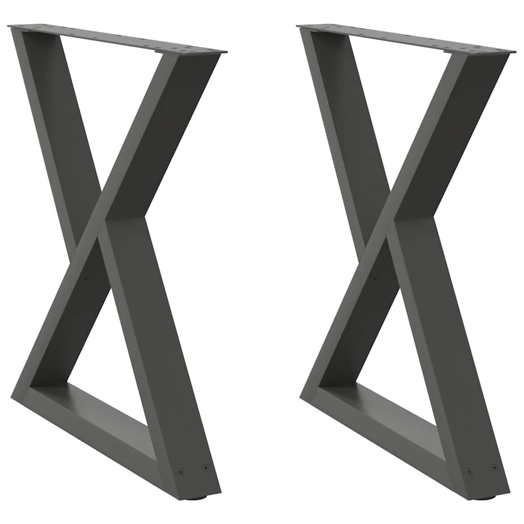 vidaXL Patas para mesa de comedor (2 unidades) 80 x 72-73,3 cm, acero
