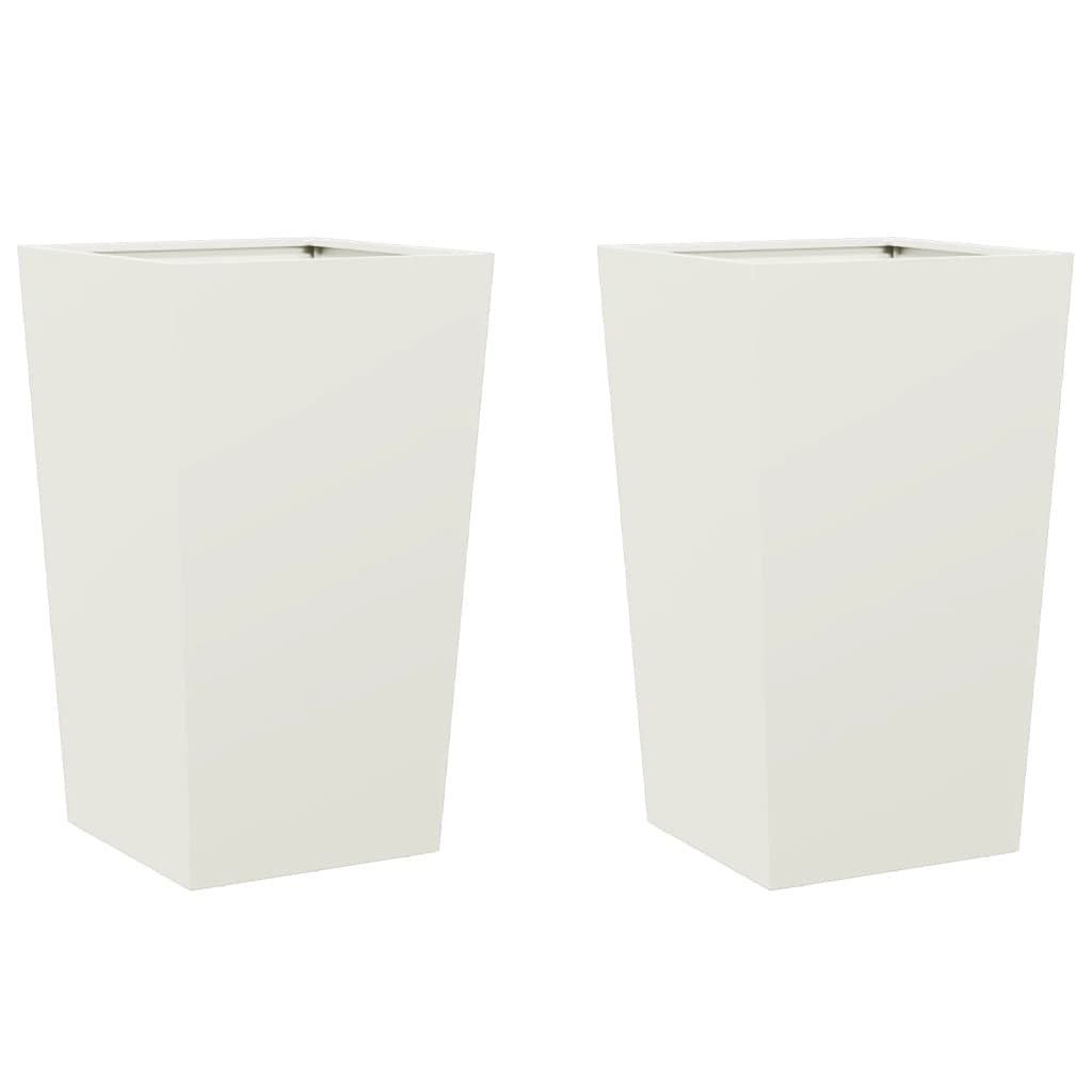 vidaXL Jardineras 2 uds acero inoxidable 45x45x75 cm en color Acero galvanizado/gris/Acero/Negro/Acero/Blanco y más