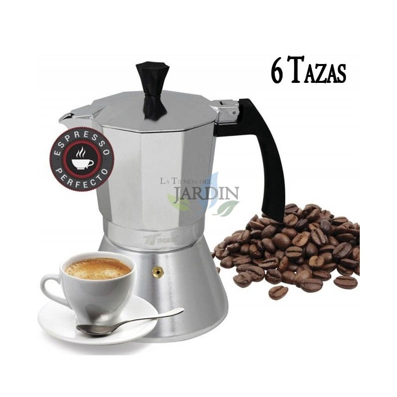 SUINGA Cafetera Aluminio Aluminio | Cafetera Italiana 6 Tazas Inducción | Cafetera Espresso | Cafetera Apta para todo tipo de cocinas