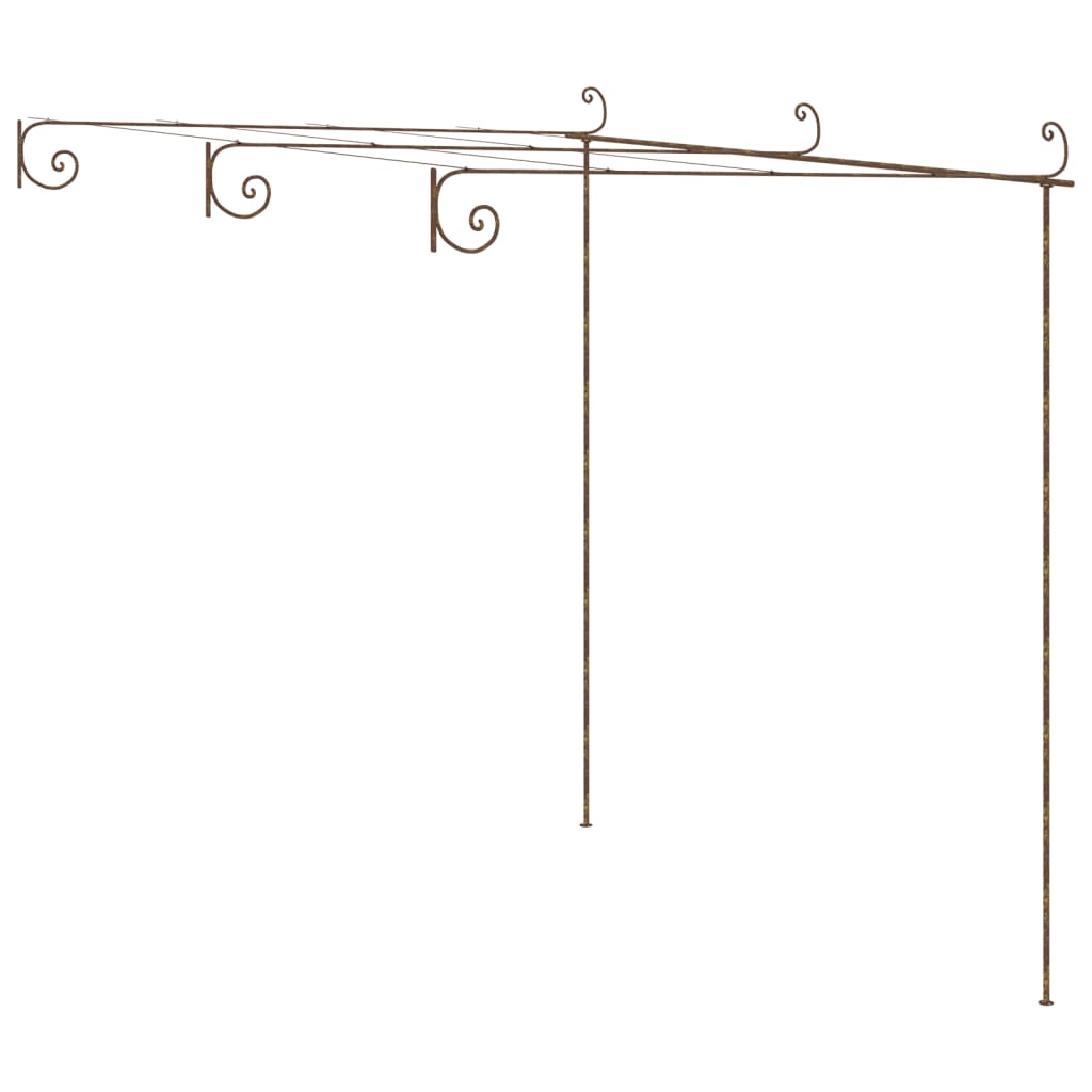 vidaXL Arco de Rosas de Jardín Marrón Antiguo Hierro Pérgola Terraza Dimensiones 3 x 3 x 2.5 m, 4 x 3x 2.5 m, 6 x 3 x 2.5 m