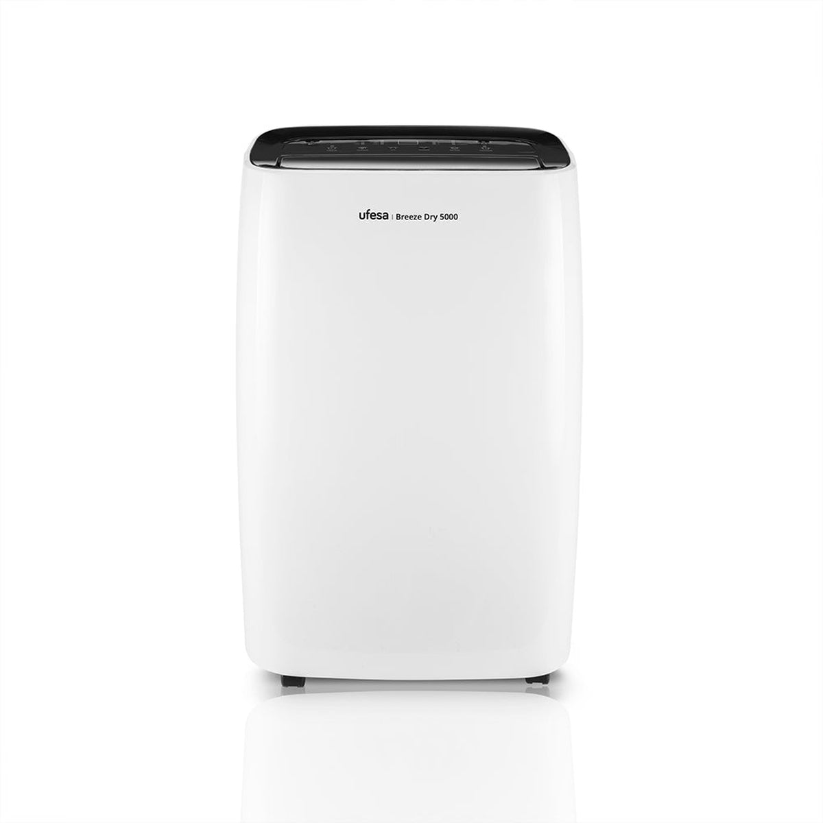 Ufesa - Deshumidificador Breeze Dry 5000 con capacidad de 20 L/día para estancias hasta 40 m², sensor de humedad ajustable (30–90%), funcionamiento silencioso (46 dB) y depósito de 6 L con apagado automático