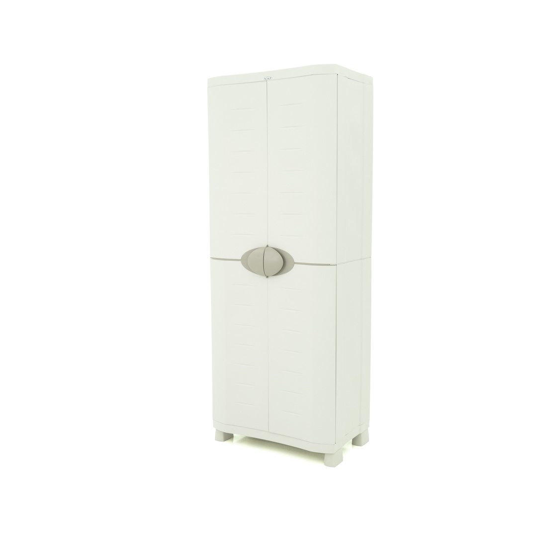 Armario de Almacenamiento Plastiken 4 Estantes 70x45x184 Cm Beige para Hogar, Oficina o Garaje