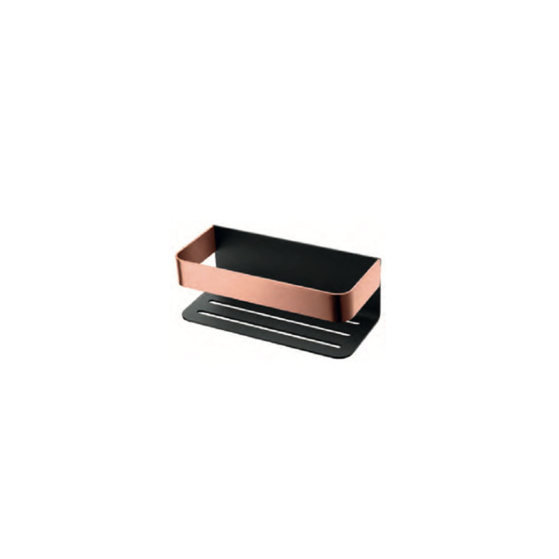 Imex Mayura ADY007/NOR Jabonera frontal de diseño elegante en color negro y oro rosa