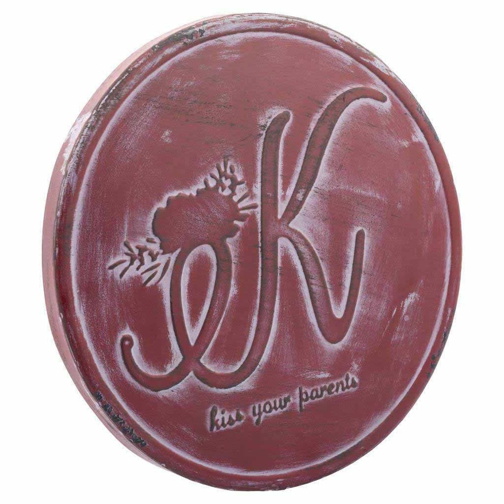 Wonderlust Deco - Placa de decoración de metal 30x2x30 Rojo 30x2x30h cm