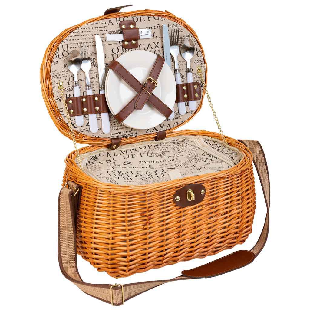 Cesta De Picnic 2 Servicios Marron 28x40x22cm, El mejor complemento para tu hogar