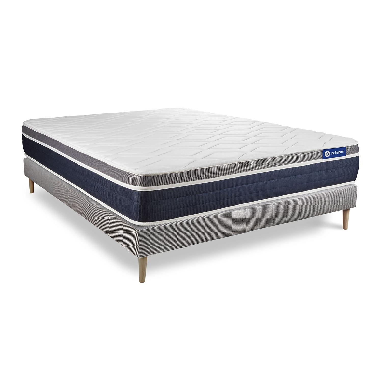 Pack colchón Actilatex confort 150x200cm + Somier, Látex y espuma viscoelástica, 7 zonas de confort