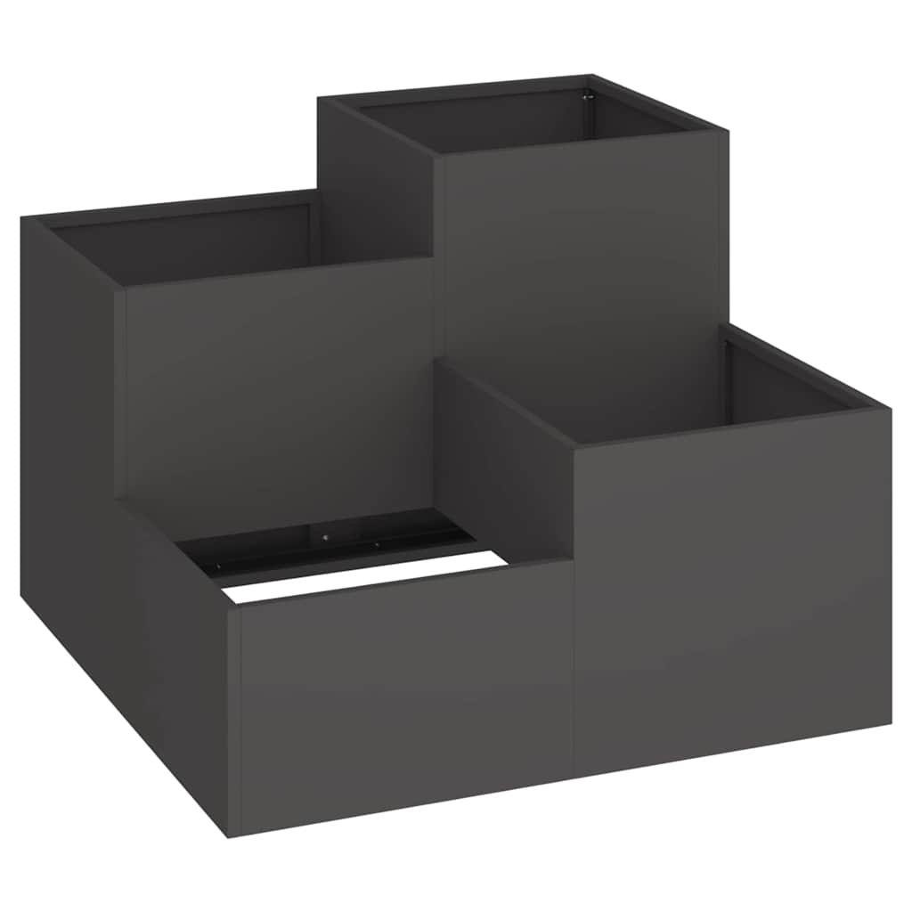 vidaXL Maceta para Jardín Negro 100 x 100 x 60 cm Acero