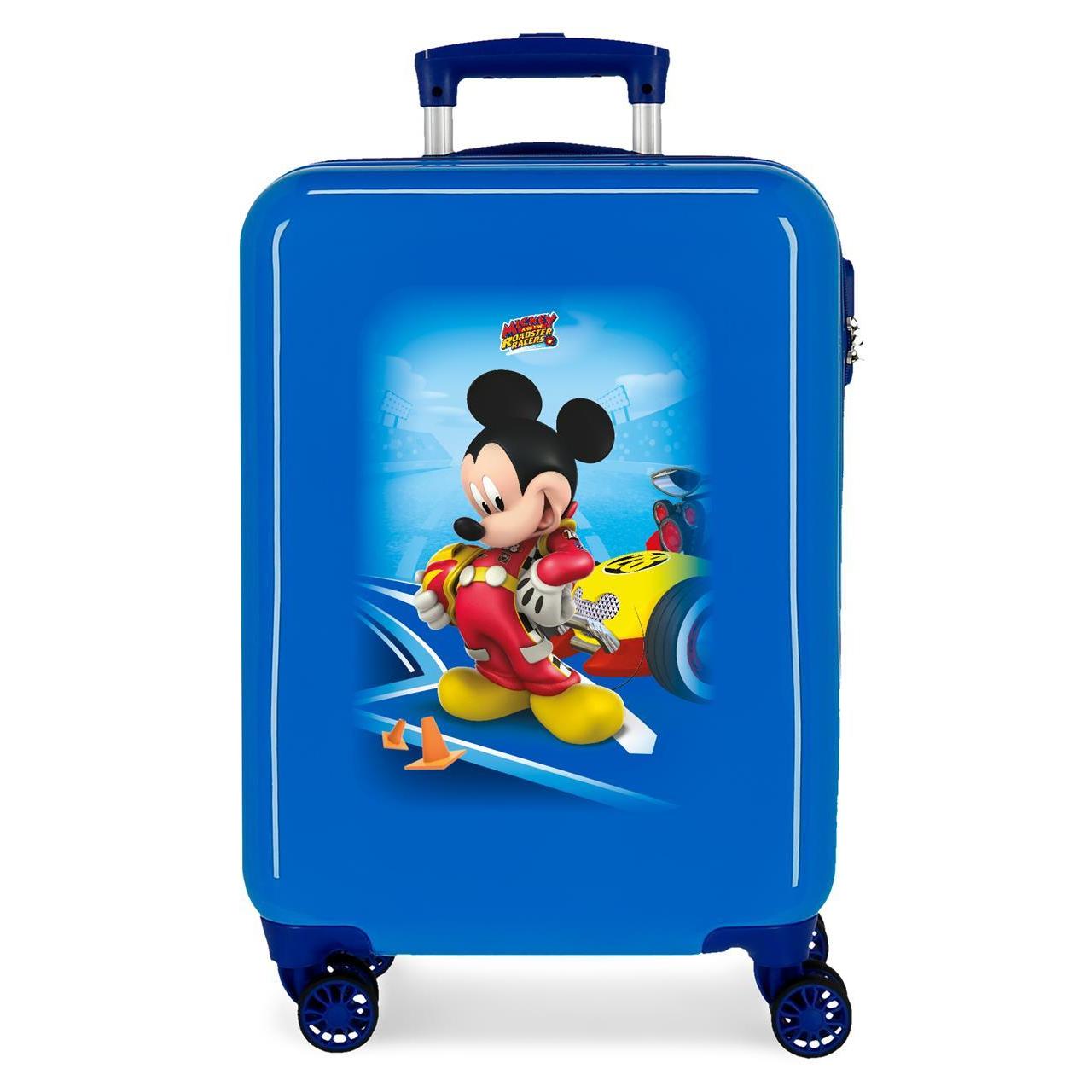 Maleta de cabina Disney Let´s roll mickey azulon 55x34x20cm
