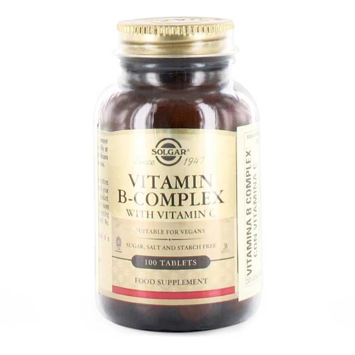 60200 Solgar B- Complex Con Vitamina C 100 Comprimidos.
