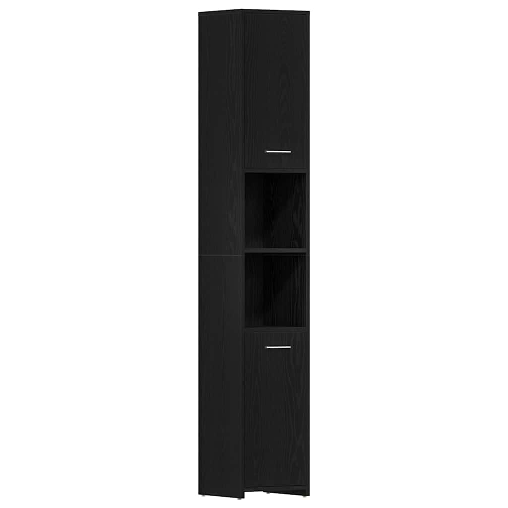 vidaXL Mueble de baño de madera de roble negro 30x30x183,5 cm