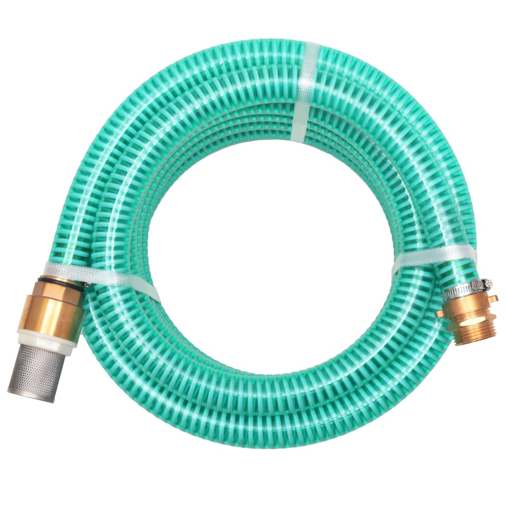 vidaXL Manguera Succión con Conectores Latón 15m 25 mm Conducto Manguito Color Negro,  Verde, y mas