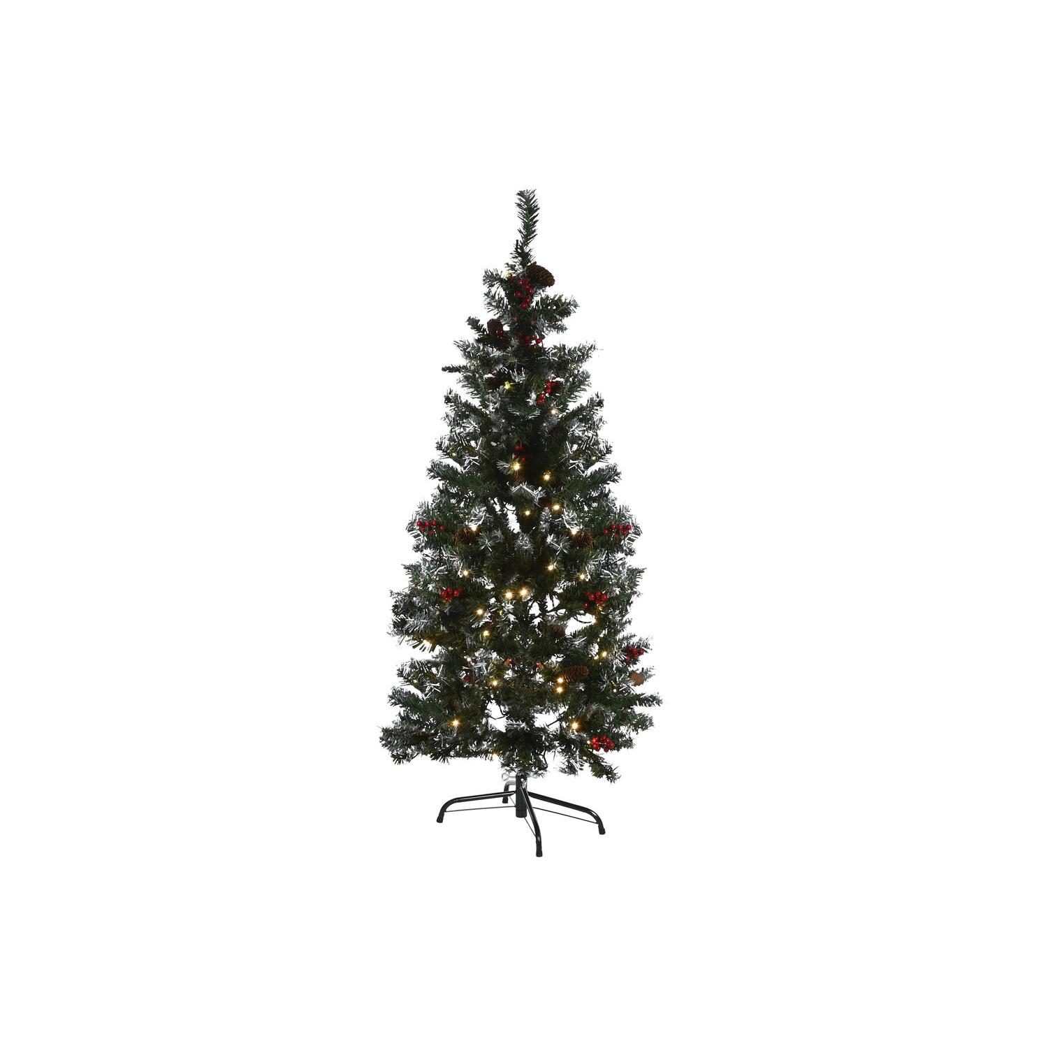 Arbol Pe Metal 70X70X150 170Led Verde, Decoracióna de navidad para todos los hogares, Navidad Tradicional Snowy Red Forest