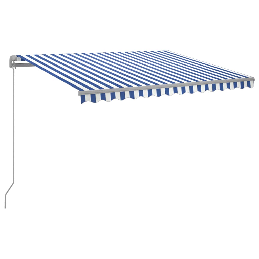 vidaXL Toldo manual retráctil con LED azul y blanco 300x250 cm