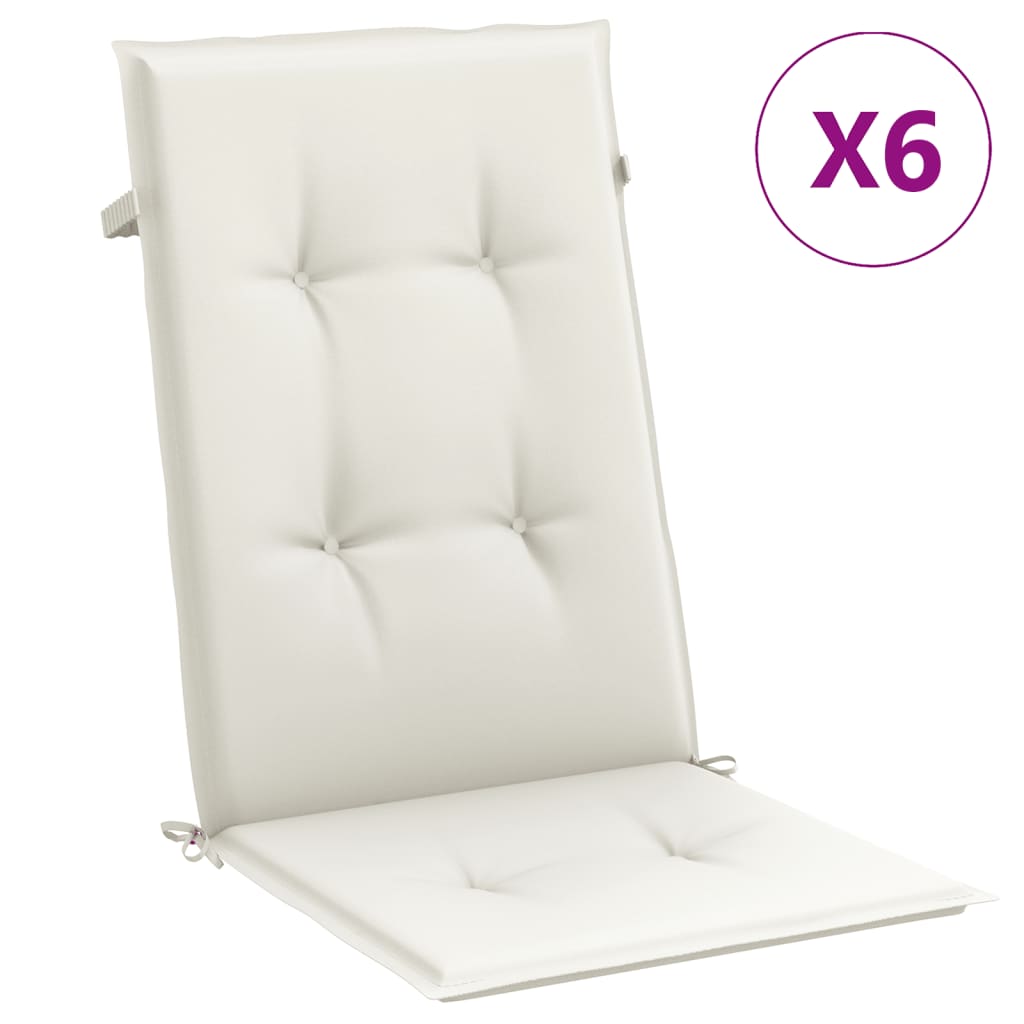 Vidaxl Cojines para Silla Respaldo Alto 6 Uds Tela Color Antracita Melange