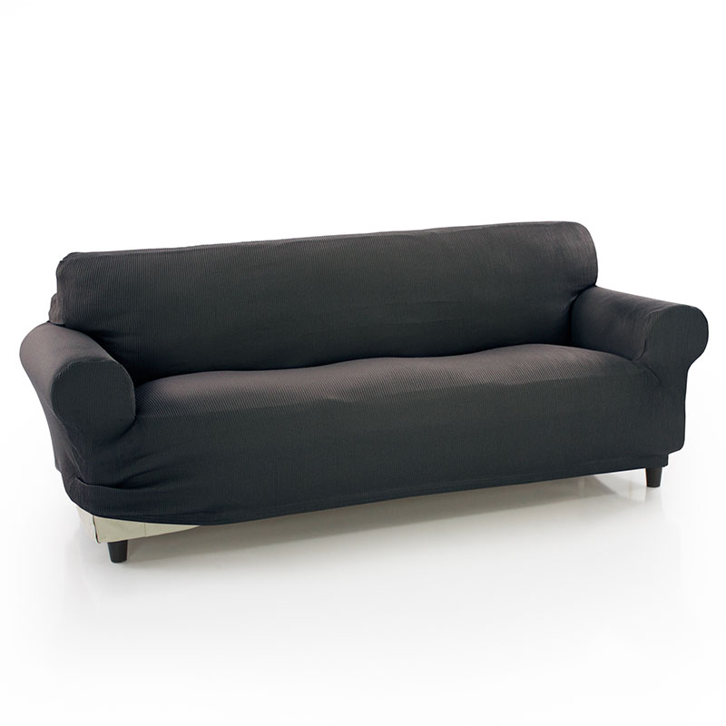 MAXIFUNDAS FUNDAS DE SOFA & CHAISE LONGUE - Funda de Sofá Elástica Strada 4 Plazas Gris con Montaje Fácil y Composición de Calidad