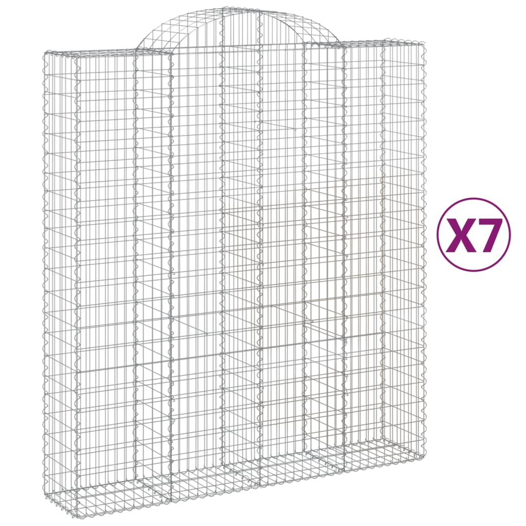 Vidaxl Cestas Gaviones Arco Hierro 200x30x40/60cm