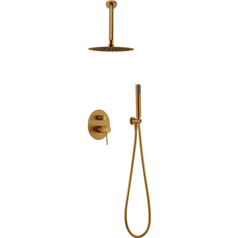 Imex GPQ038/OC conjunto de ducha monomando moderno color oro cepillado
