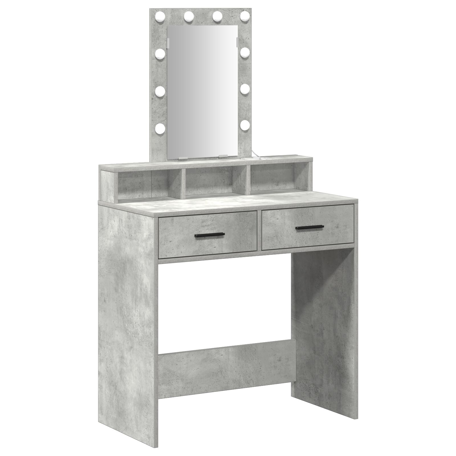 vidaXL Tocador con Luces LED en Gris Concreto 79x41x140 cm