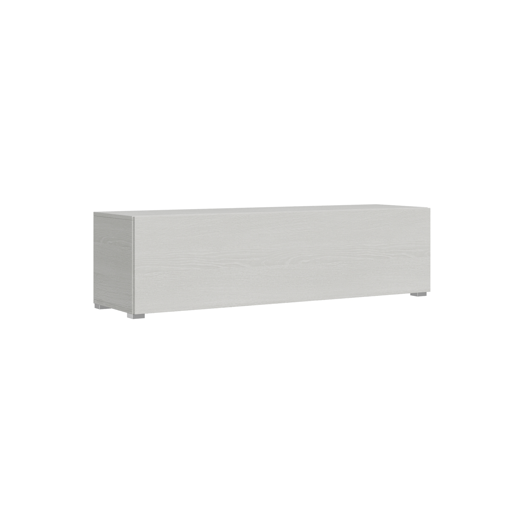 Mueble TV abatible con paso de cables L.153,6 H.40 P.39,2 con patas Fresno blanco - Itamoby