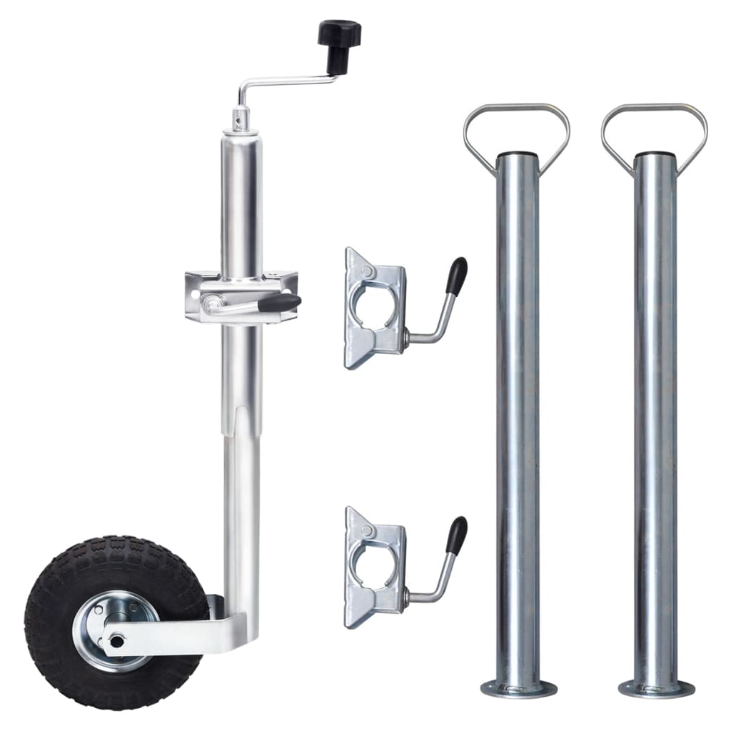 vidaXL Rueda de Remolque Accesorios 48 mm Modelos Rueda jockey+ Abrazadera partida,  Rueda jockey+Abrazadera partida+2 Calzos para ruedas+2 Soportes de montaje,  Rueda jockey+2 Tubos de soporte+3 Abrazadera dividida6 y mas