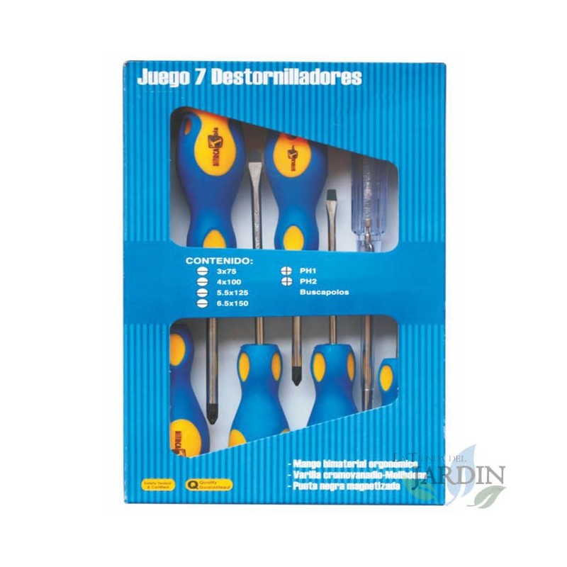 SUINGA Kit 7 destornilladores planos y estrellas, destornilladores surtidos, herramientas para montaje