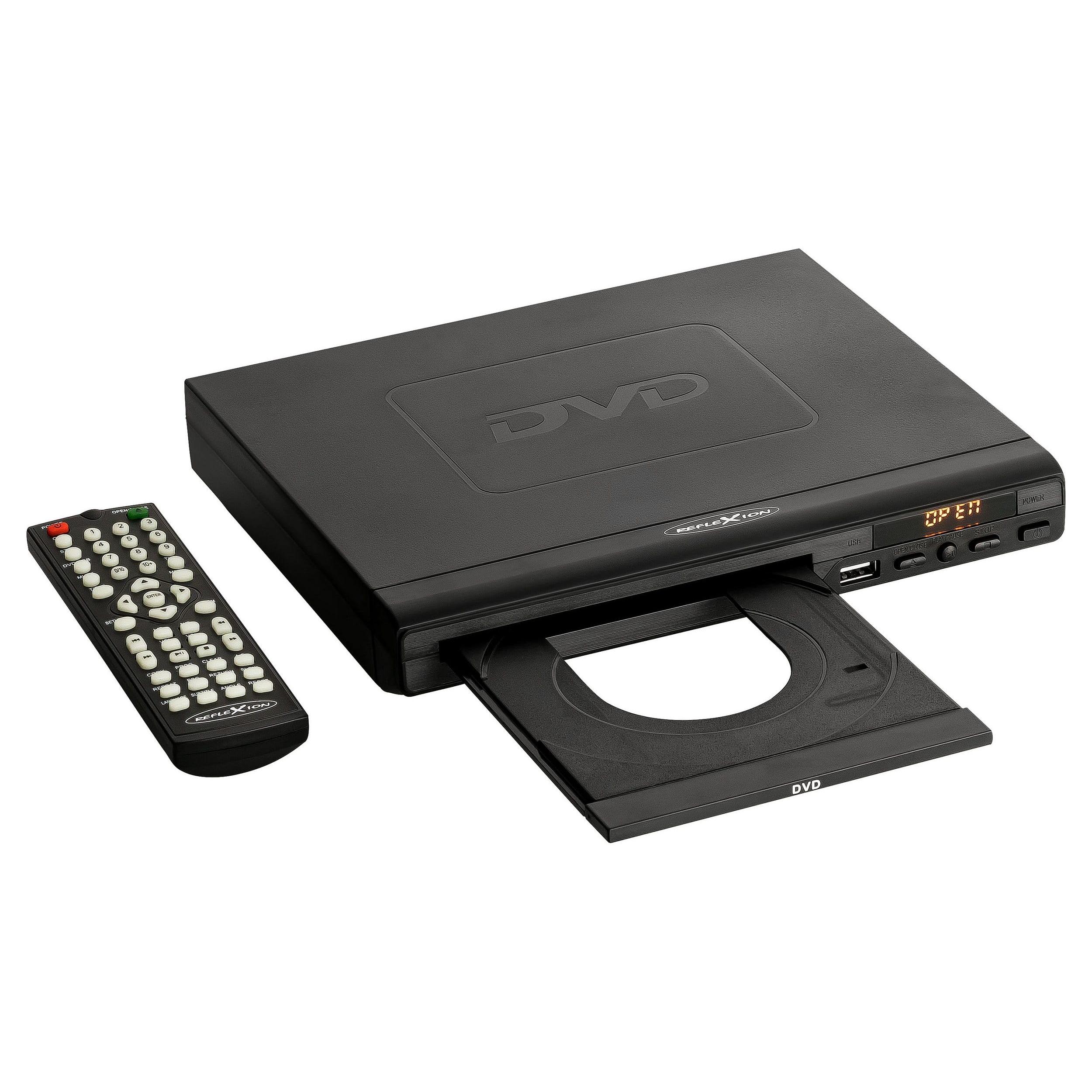 Reflexion DVD367 - Reproductor de DVD y CD Full HD con pantalla, HDMI, mando a distancia y función de copia de CD a USB, para cine grande