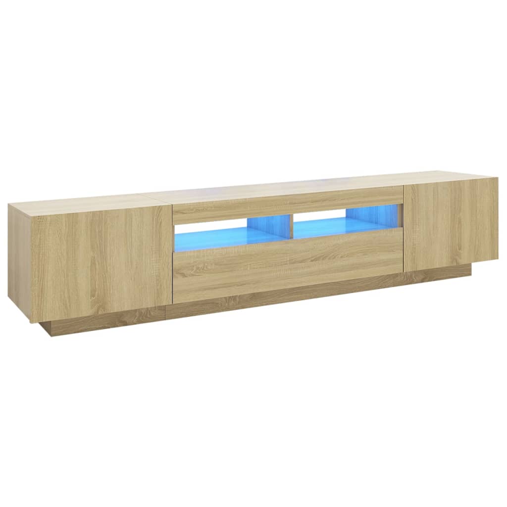 vidaXL Set muebles TV con LED 2 piezas madera contrachapada, Mueble de Salon, Mueble TV, Mueble TV salon, Mesa de TV, Mueble tele