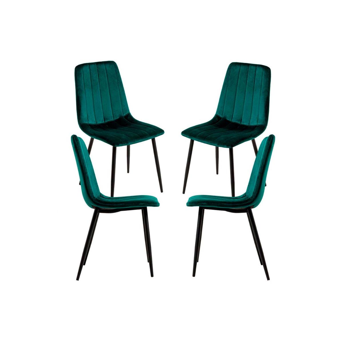 Regalos Miguel - Packs Sillas Comedor - Pack 4 Sillas Liny Terciopelo - Verde