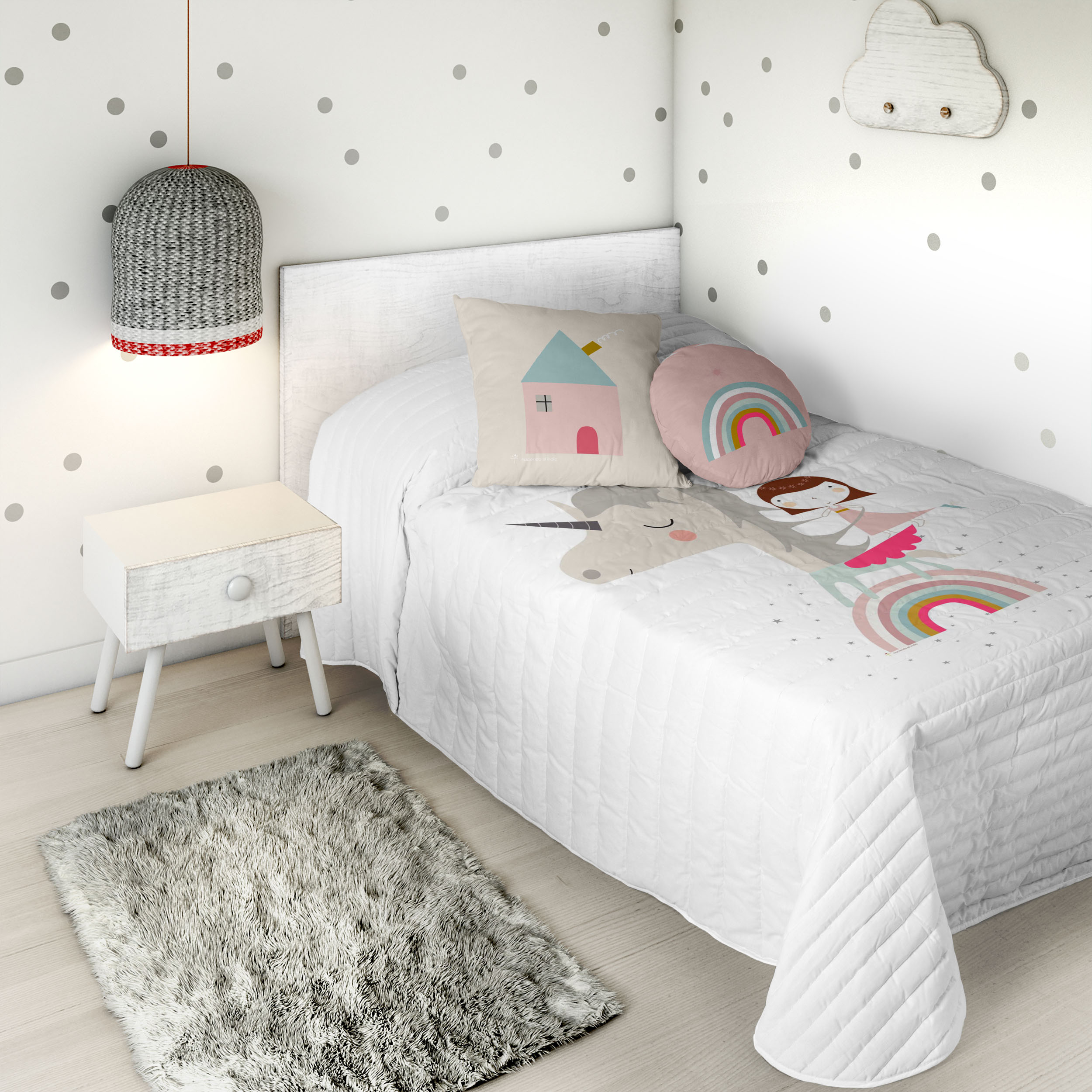 HACIENDO EL INDIO - Colcha Bouti Infantil Estampada 100% Algodón - Relleno 70 gramos -  Cubrecama Ligero Acolchado - Ideal para Primavera y Verano - Disponible para Cama 90/105 cm - Fabricada en España